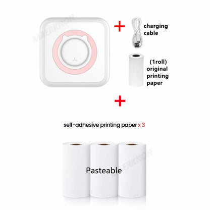 Color Self-Adhesive Thermal Paper 57Mm Sticker Label Photo White Self-Adhesive Paper for Mini Thermal Printer Home Children DIY